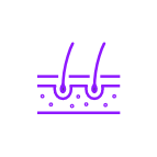 Icône représentant la peau avec follicules – Dermatologie
